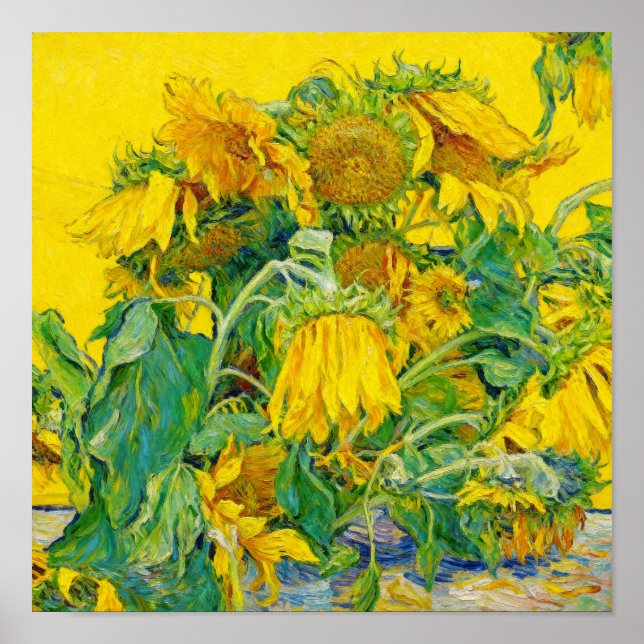 Poster Sunflowers After Van Gogh (Devant)