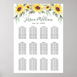 Poster Sunflowers Eucalyptus 12 Tables CADRE