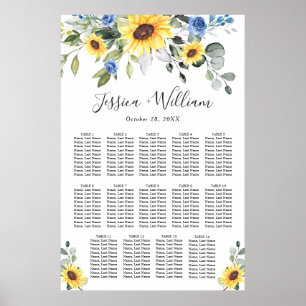 Poster Sunflowers Eucalyptus 14 Tables CADRE