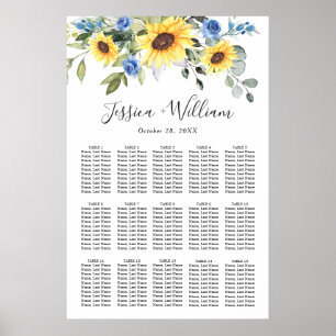 Poster Sunflowers Eucalyptus 15 Tables CADRE
