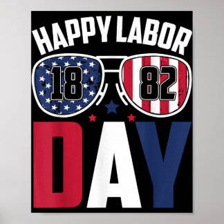 Poster Sungles de la fête du travail 1882 Drapeau américa