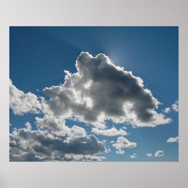 Poster Sunlit Clouds Under Open Sky (Devant)