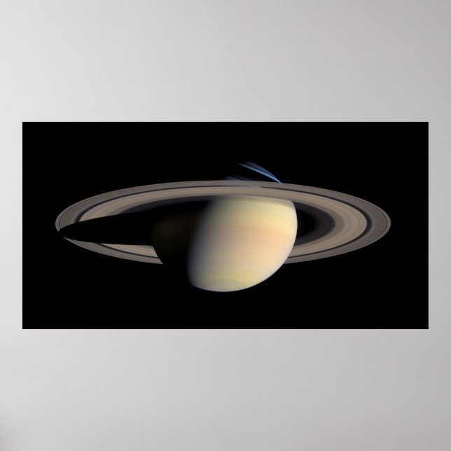 Poster Sunlit Saturn Gas géant Planet par Cassini (Devant)