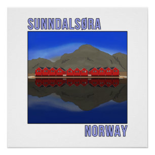 Poster Sunndalsora Norvège Scandinave