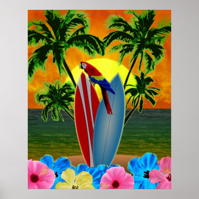 Poster Sunny Beach Surf (Devant)