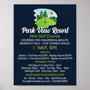 Poster Sunny Golf Course, Mini Golf Course Publicité