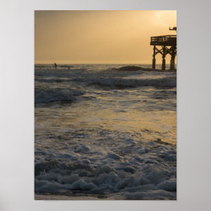 Poster Sunrise and Paddleboarding