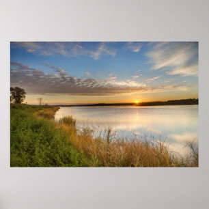 Poster Sunrise Au-Dessus Des Terres Humides Au National A