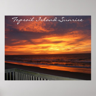 Poster Sunrise de Topsail Island