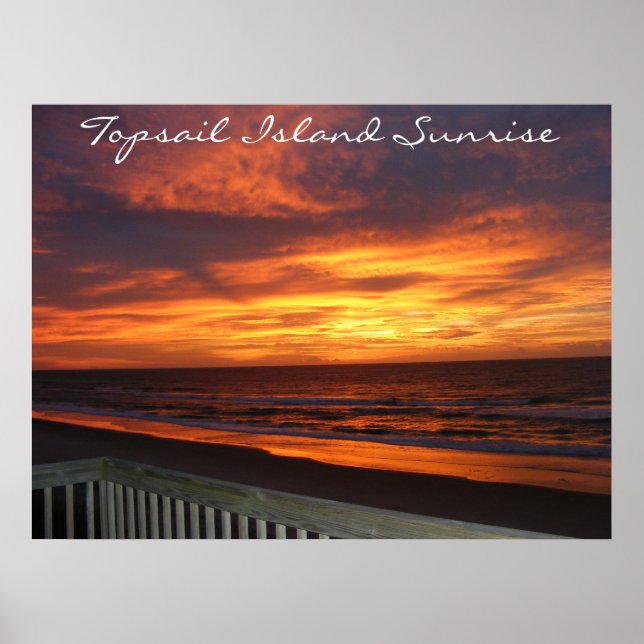 Poster Sunrise de Topsail Island (Devant)