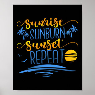 Poster Sunrise Sunburn Sunset Répétition