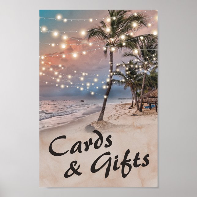 Poster Sunset Beach Cadeaux & Cartes Mariage (Devant)