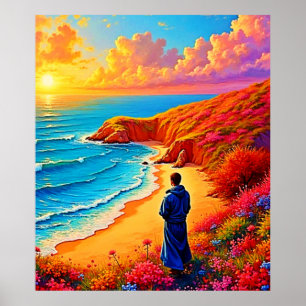 Poster Sunset Beach Solitude Design de sérénité