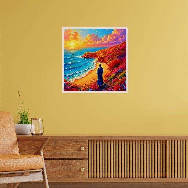 Poster Sunset Beach Solitude Design de sérénité (Salon 2)