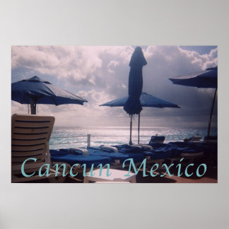 Poster Sunset Cancun Mexique