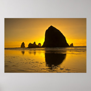 Poster Sunset, Cannon Beach, Oregon, États-Unis