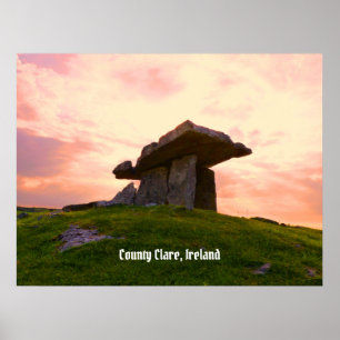 Poster Sunset Comté Clare Dolmen