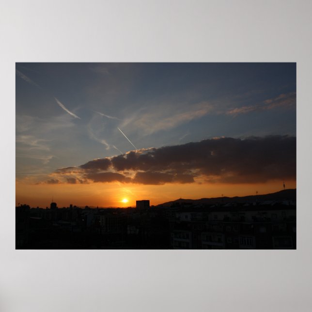 Poster Sunset de Barcelone (Devant)