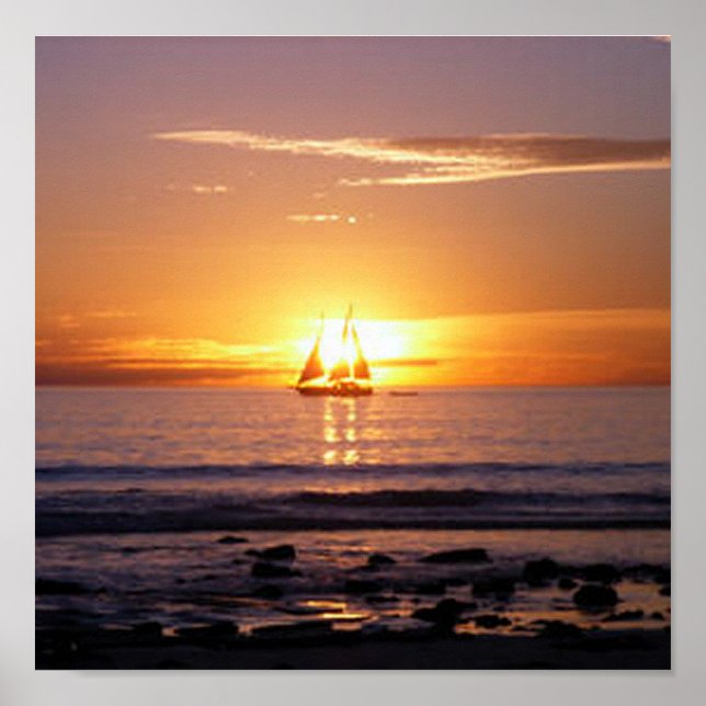 Poster Sunset de plage de Cable Beach (Devant)