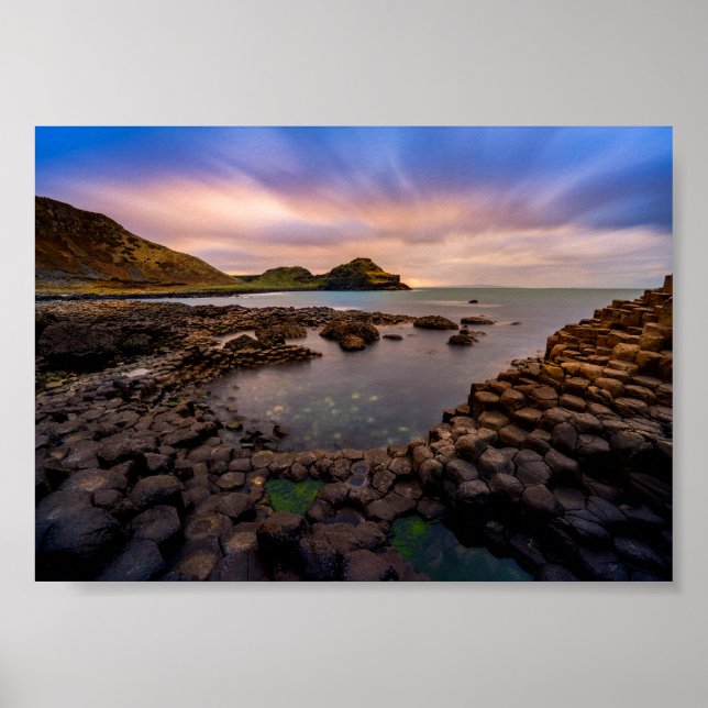 Poster Sunset - Giant's Causeway, Irlande du Nord (Devant)