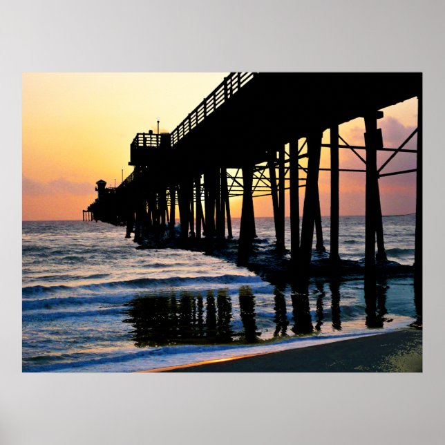 Poster Sunset Oceanside Pier, Californie (Devant)