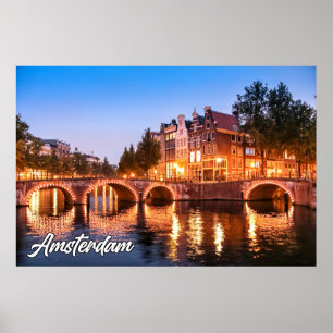 Poster Sunset Over Amsterdam, Pays-Bas