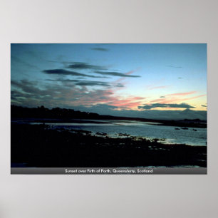 Poster Sunset over Firth of Forth, Queensferry, Scotland