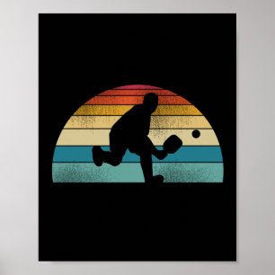 Poster Sunset Retro Pickleball vintage