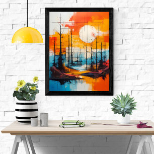 Poster Sunset Serenity - Paysage Abstrait