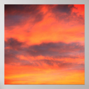 Poster Sunset Sky Photo Paysage Orange Coloré