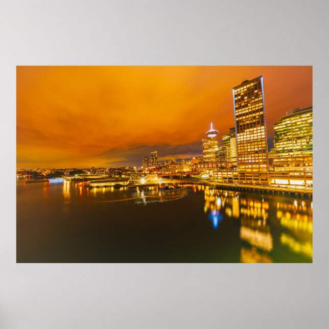 Poster Sunset Skyline de Vancouver (Devant)