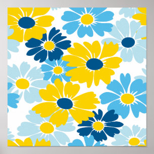 Poster Sunshine Blue Sky Blooming Daisy