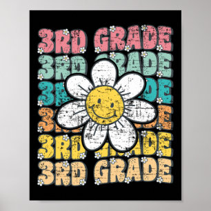 Poster Super 3e année Retour à l'école Premier jour du tr