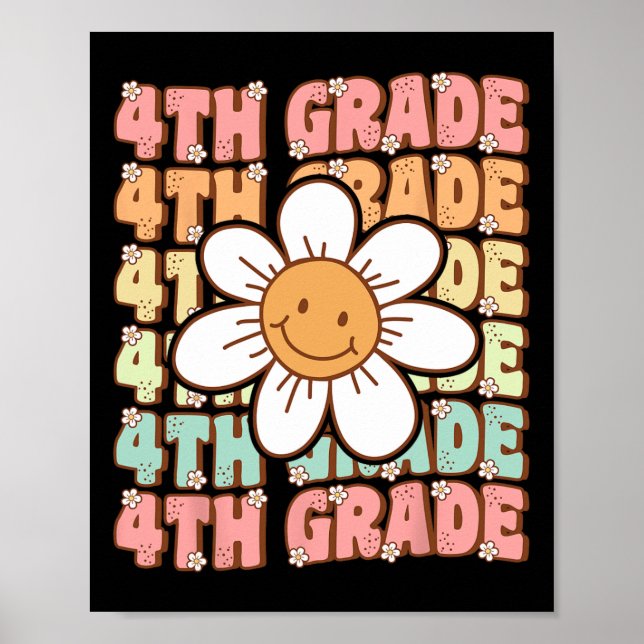 Poster Super 4e année Retour à l'école Premier jour de qu (Devant)