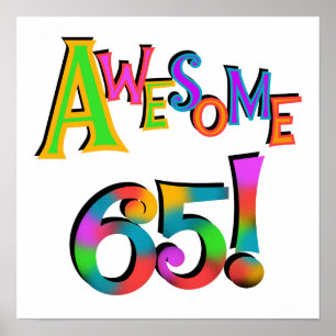 Poster Super 65 Tshirts et cadeaux d'anniversaire