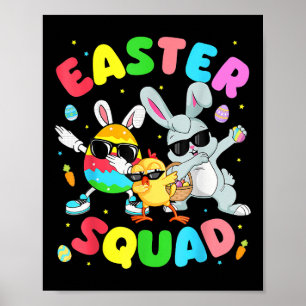 Poster Super Amusant lapin oeuf poussin de Pâques Jour Ho