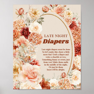 Poster Super automne floral tard la nuit Diapositives sig