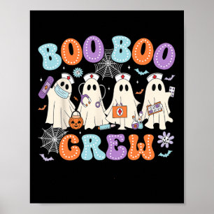 Poster Super Boo Boo Crew Nurse Funny Ghost Women Hallow