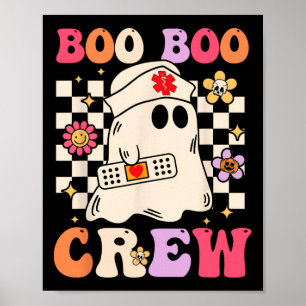 Poster Super Boo Boo Crew Nurse Ghost Paramedic Funny Ha