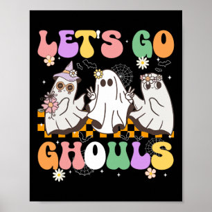 Poster Super Boo Lets Go Gouls Halloween Ghost Women Gi