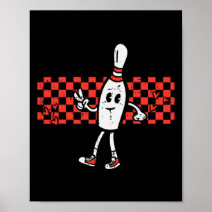 Poster Super Bowling Pin Peace Retro Bowler Boys Kids Me