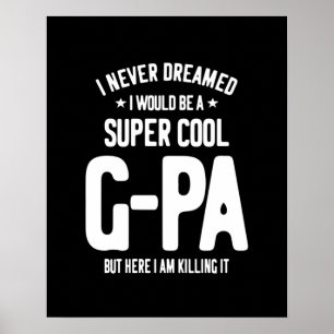 Poster Super Cool G-Pa Cadeau grand-père