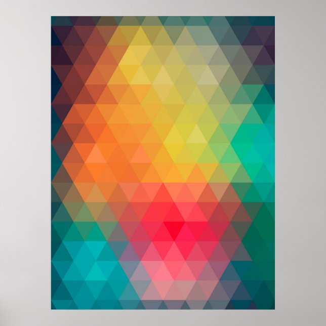 Poster Super cool tendance triangles colorés motif (Devant)