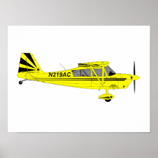 Poster Super Décathlon jaune Art mur d'avion