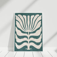 Super Dusty Turquoise Flower Wall Art