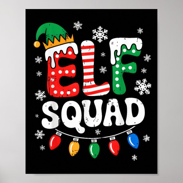Poster Super Elf Squad Elf Famille de Noël Correspondant  (Devant)