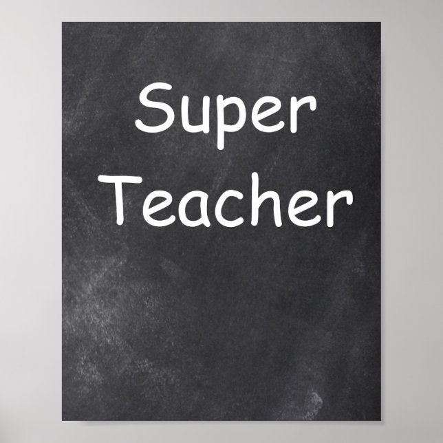 Poster Super enseignant Chalkboard Design Classe Décorati (Devant)