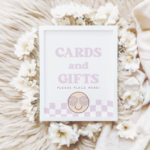 Poster Super fille À damiers visage heureux   Cartes + Ca