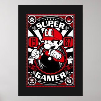 Poster Super Gamer Jeux Rétro