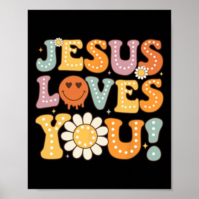 Poster Super Jésus vous aime Enfants Femmes Foi religieus (Devant)